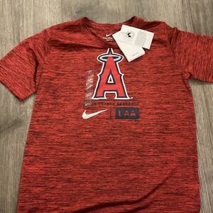 Nike Kids Red Angels Heathered Graphic Tee youth Large 14/16